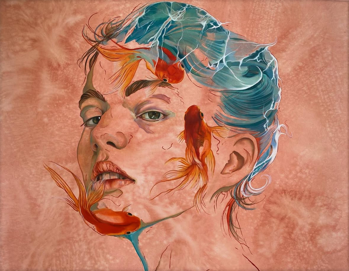 Nymphe I / Tuval üzerine yağlıboya / 100 x 120 cm / 2023